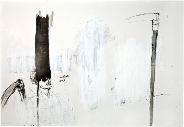 Anges 5, 2006, 50,6 x 72 cm, encre et acrylique sur carton