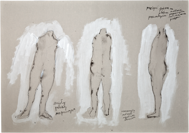 Anges 6, 2006, 50,7 x 72 cm, encre et acrylique sur carton