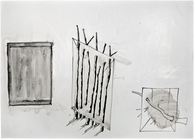 Bois 20, 2011, 50 x 70 cm, encre et acrylique sur carton