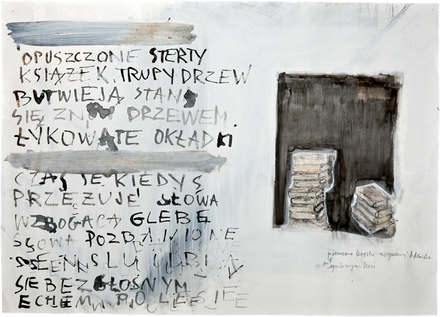Écritures 3, 2011, 50 x 70 cm, encre et acrylique sur carton