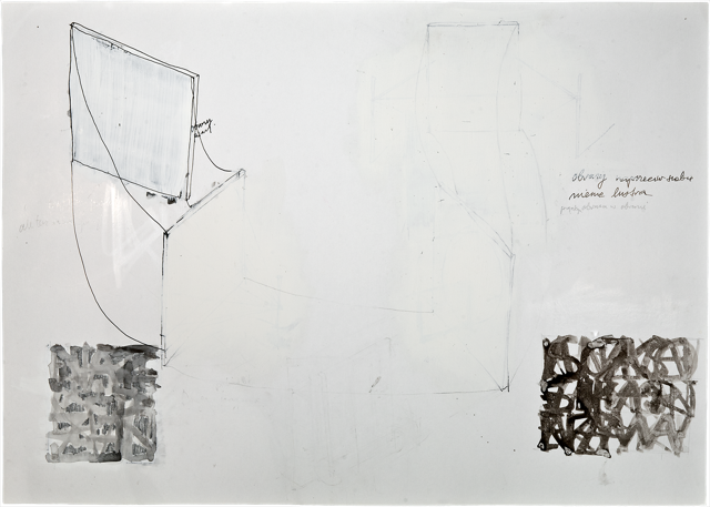 Écritures 12, 2011, 51 x 71,7 cm, encre et acrylique sur carton