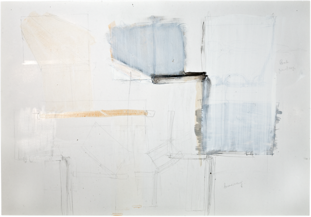 Gouttières et boîtes 20, 2009, 50 x 72 cm, encre et acrylique sur carton