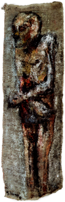 Momie, 1990, acrylique sur toile de jute, 60 x 210 cm