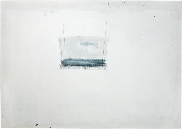 Gouttières et boîtes 17, 2008, 50,8 x 71,8 cm, encre et acrylique sur carton
