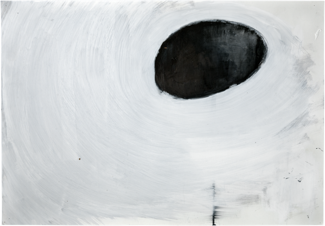 Traits et trous 10, 49,9 x 71,7 cm, encre et acrylique sur carton