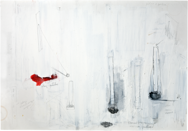 Pierre 5, 2010, 50 x 71,9 cm, encre et acrylique sur carton