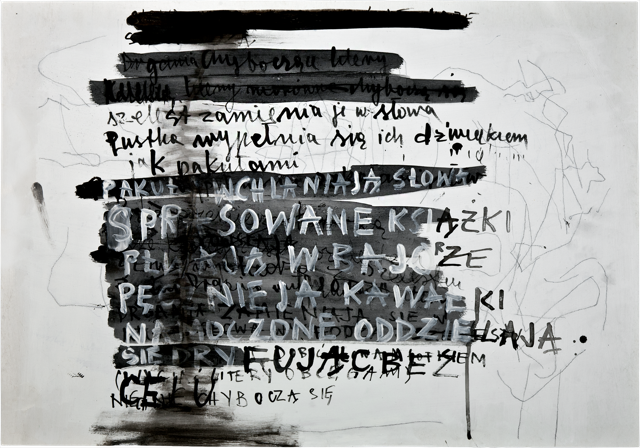 Écritures 7, 2011, 50 x 71,7 cm, encre et acrylique sur carton