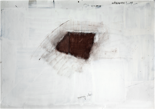 Traits et trous 14, 50,6 x 72 cm, encre et acrylique sur carton