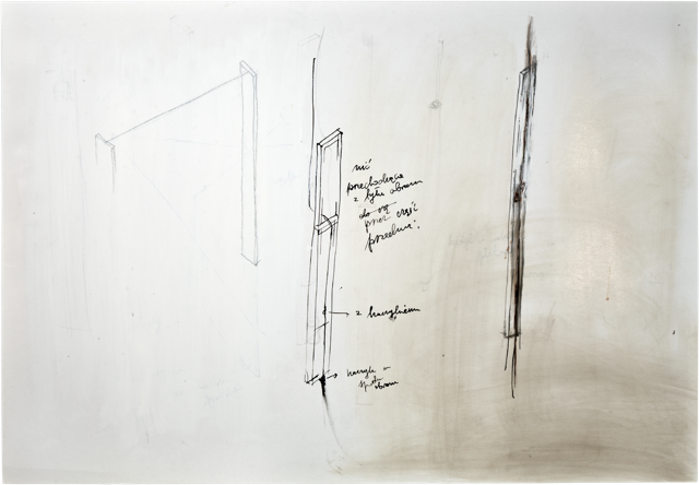 Fils de fer 8, 2007, 50 x 72 cm, encre et acrylique sur carton