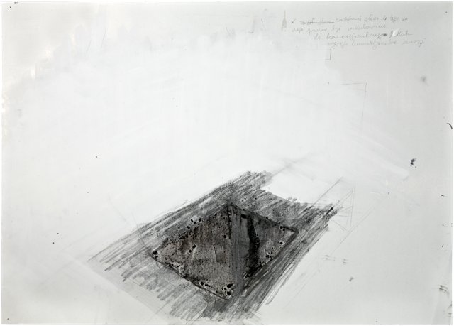 Traits et trous 9, 50 x 70 cm, encre et acrylique sur carton