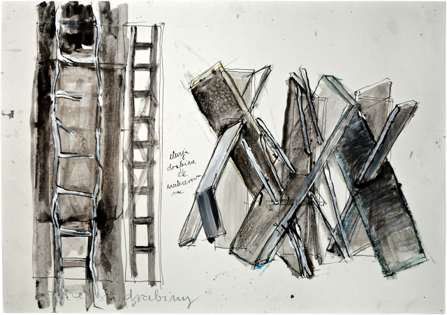Bois 3, 2010, 50,7 x 72 cm, encre et acrylique sur carton