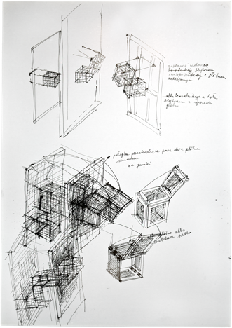 Fils de fer 6, 2007, 72 x 50,6 cm, encre et acrylique sur carton