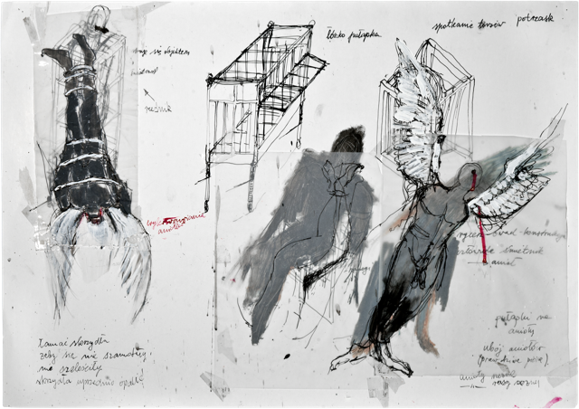 Anges 2, 2006, 50,8 x 72,1 cm, encre et acrylique sur carton